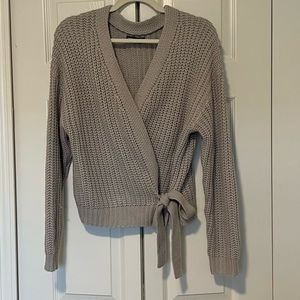 SHEIN Women’s Grey Knot Wrap Top